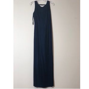 Dark blue velvet dress